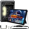 Blackview Active 10 Pro 5G Rugged Tablet 30000mAh Batteria, 36GB+512GB/2TB Rugged Smartphone, 10.95 FHD+ Robusto Tablet, Luce da campeggio, 108MP+50MP, 2 Altoparlanti, IP68, 4G LTE,OTG,GPS,NFC, Nero