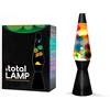 I-TOTAL® - Lampada Lava Spaceship Colorata Effetto Bolle Ipnotico, Design Retrò, Cera Fluida, Luce Rilassante, Lampada Decorativa per Casa e Ufficio (Base Nera, Liquido Trasparente e Cera Arcobaleno)