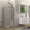 KAMALU Box doccia 90x80 vetro opaco ante scorrevoli altezza 180cm K410