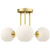 HOMCOM Lampadario da Soffitto Vintage con 3 Punti Luce Attacchi G9, 42x42x26.5 cm, Oro | Aosom Italy