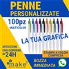 Make al cubo 100 PENNE personalizzate stampa a colori LOGO gadget promo pubblicità aziendale