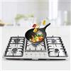 Bazargame Fornello a Gas da 33,8 - Piano Cottura a 5 Fuochi da Cucina da Incasso in Acciaio Inox, Spegnimento Automatico Bruciatore per Gas Naturale/Propano
