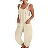 Fulidngzg Tuta Intera Donna Elegante, Comode Gamba Larga Tutina Casual Morbida Curvy Jumpsuit con Tasche Senza Maniche Salopette Monospalla Taglie Forti Tuta Inter Sportiva Lunga