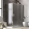 KAMALU Box doccia due lati 130x90 cm laterale fisso 90cm vetro opaco altezza 180cm K410NS