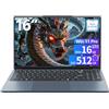 Xrenbuw PC Portatile 16 Pollici, Win 11 Notebook Core I5-8210Y CPU, Notebook 16GB RAM 512GB SSD, Laptop Sblocco con 1920*1080 IPS Full HD Schermo, Tastiera Retroilluminata, Type-C+TF Card Slot+Mini HDMI