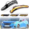 MKptopia 2pcs luci LED segnale di rotazione indicatori specchio laterale sinistro + destro con funzione dinamica compatibile con Peu-geot 208 2008 Citr-oen C3 C4 Ca-ctus O-pel C-orsa F