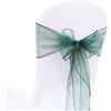 SHTGOI 10 pezzi di fiocchi per sedie in organza, nastri, coprisedia in tulle, per ricevimenti nuziali, compleanni, feste, banchetti, decorazioni 18 x 275 cm Verde scuro