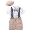 Kabeier Hot Baby Boy Abbigliamento Completo Neonato Bello Pagliaccetto Fiocco Set Compleanno Festival Regalo Tuta Cappello Bambino Ragazzi Abito da sposa - No Hat