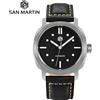 San Martin Orologio da uomo San Martin 40mm YN55 quadrante marrone sfumato vintage semplice meccanico automatico 10 bar BGW-9 cinturino in pelle a sgancio rapido - Gradient Brown