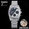 Sugess S419 Series 37mm originale Swanneck movimento cronografo Master orologio da uomo orologio da polso meccanico cupola cristallo zaffiro nuovo - Blue W eyes C