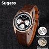 Sugess S442 nuova serie 38mm Chrono Master cronografo orologio da uomo orologi da polso meccanici cupola zaffiro Tianjin Swanneck movimento - SS Black BlueL