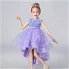 Doveark 2023 Abito da sposa smoking in pizzo con paillettes stile caldo estivo per ragazze 3-13 anni Soffice garza a rete senza maniche Marchio Doveark - Colore rosa