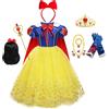 Supertaro Chen Ragazze vestito bianco come la neve bambini principessa vestire costumi bambino biancaneve e Huntsman abbigliamento fantasia abiti da festa di natale - A01