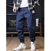 Anbican Jeans taglie forti Pantaloni larghi da uomo Streetwear Jeans Harem Pantaloni cargo Pantaloni in denim alla caviglia - Black