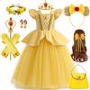 Ai Meng Baby 2025 Ragazze Belle Dress Up Floreale Bambini Festa Costumi da principessa Bambini La Bella e la Bestia Abiti di Carnevale di Halloween Vestiti - Accessories