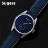 Sugess Orologio da uomo Automatico ST1721 Movimento Avventurina Orologi da polso meccanici Hardlex Vetro Moda Semplice Orologio da lavoro S451 - Blue blue