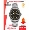 San Martin Nuovo 37mm BB54 Vintage Diver Orologio NH35 Meccanico Automatico da Uomo Orologi da Polso Zaffiro Luminoso Impermeabile 200m SN0138 - Matte Black