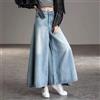 SNFLVWNJ Jeans larghi Pantaloni da donna a vita alta Newjeans Ampio estate Donna elegante Estetica Abiti vintage Anni '90 Abbigliamento coreano Y2k Jean - light blue
