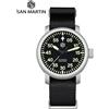 San Martin Nuovo 40mm Retro Pilot YN55 Meccanico automatico Moda Stile semplice Orologio da polso da uomo 100m Impermeabile C3 Luminoso SN0143 - Minute markers