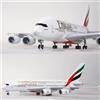 ZOCO Airbus A380 UAE/Emirati Modello di aereo giocattolo Scala 1/160 Kit di giocattoli per aeroplani di grandi dimensioni da 18 pollici con supporto Modello di aereo di linea - NEW Emirates No
