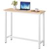 WOLTU Bancone Bar Tavolo 120x40x100cm Caffè Colazione Sala da pranzo Tavolo da cucina Gambe in metallo con poggiapiedi per Sala da pranzo Soggiorno - light oak