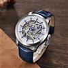 PAGANI DESIGN Orologi sportivi in pelle di moda di marca da uomo Orologi impermeabili con scheletro meccanico automatico di lusso Relogio Masculino - Silver Blue