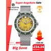 San Martin 40mm Design originale Serie di frutta Orologio subacqueo NH35 Orologi meccanici automatici da uomo Impermeabile 200m Luminoso SN0118 - Light Yellow FKM