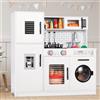 Cucina in legno per bambini Fai finta di giocare Set da cucina Giocattoli da cucina con effetti luminosi e sonori simulati, cibo, pentole per bambini - Cachi