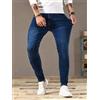 2025 primavera nuovi jeans skinny classici slim fit da uomo casual street style jeans skinny da uomo casual slim fit matita denim blu - Black