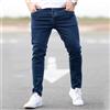 Pantaloni primaverili da uomo neri blu Jeans elasticizzati in puro colore Pantaloni slim fit casual da strada Jeans skinny da uomo lavati vintage da uomo