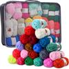 AUPORO Set di filati per pistola trapuntata a 42 colori per la produzione di tappeti, filati all'uncinetto, filati di poliestere e cotone, produzione di tappeti trapuntati - 42 colors