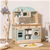 Robotime Robud Cucina in legno per bambini Cucina da gioco con caratteri di gioco Set da cucina per bambini Regalo per ragazze Ragazzi 3+ - BLUE