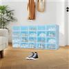 20 pezzi scatole portaoggetti per scarpe in plastica bianco/verde/rosa/viola/blu scarpiera trasparente scarpiera per la casa - Blu