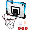 SucceBuy Giocattoli sportivi per bambini Palline da basket Giocattolo Tipo da parete Canestro da basket pieghevole Giochi da interno per esterni per ragazzi Ragazze 3+ - Blue
