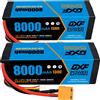 GTFDR Batteria Lipo DXF 4S 8000mAh 15.2V 130C HV con custodia rigida XT90 per 1/8 Buggy Truggy Offroad Car Boat Truck Aereo - 2PCS 4S 8000 XT90