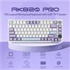 Ajazz Tastiera meccanica Ajazz AK820 Pro al 75%, tastiera da gioco con montaggio su guarnizione con display intelligente TFT e cavo per manopole/wireless 2.4G - AK820 black wired