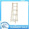 SoBuy FRG162-N scaffale a scala, scaffalatura pieghevole autoportante, libreria con 4 ripiani, in legno di gomma e MDF, WHD: 42x140x34cm