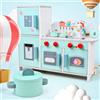i·wood Set da gioco per mini frigorifero da cucina per bambini in legno - Pentole realistiche per giochi di finzione Regali di compleanno unisex per ragazzi e ragazze - Mini White Kitchen