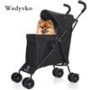 Wedyvko Passeggino portatile da viaggio per cani, passeggino per animali domestici per cani e gatti di piccola taglia, fino a 33 libbre, nero - Pink