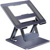 Supporto per laptop regolabile Base in acciaio al carbonio resistente al peso di 40 kg per MacBook Air Pro Dell XPS HP entro 17 pollici - Dark Gray
