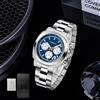 PAGANI DESIGN 2025Top Orologio da uomo d'affari al quarzo Hardlex Mirror Giappone Vd53Cronografo casual da uomo in acciaio inossidabile Confezione regalo sportiva impermeabile - Black