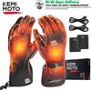 KEMIMOTO Guanti riscaldati elettrici Sci Guanti da neve invernali Touch screen Antivento Batteria ricaricabile calda Caccia Pesca Uomo - 8013BK For Skiing