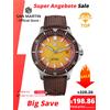San Martin 40mm Orologio subacqueo Design originale NH35 Meccanico automatico Moda Uomo Orologio Zaffiro Impermeabile 200m Luminoso SN0118 - Light Yellow FKM