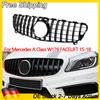 Paraurti anteriore Griglia a rete per Mercedes Classe A W176 FACELIFT 15-18 A45 GT Stile Nero lucido Accessori auto - Black and Silver