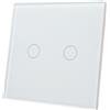 LED ATOMANT ZigBee 3.0 Smart Glass Switch, 2 vie (2 Gang), Richiede ZigBee HUB, Compatibile con Smart Life e App Tuya, Controllo vocale con Alexa e Google Assistant, Pulsante touch per l'illuminazione -
