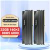 KingBank CL28 Memoria DDR5 32GB RAM 16GBX2 6000MHZ Memoria Ram DDR5 Kit UDIMM Dual Channel Computador Desktop PC Hynix A die -