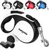 Emperor Pets Aura BW26 - Guinzaglio retrattile per cani da 7,9 m, resistente, retrattile, con impugnatura antiscivolo, nastro riflettente per cani di taglia media e grande fino a 50 kg, colore: bianco