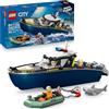 LEGO City Inseguimento del Motoscafo della Polizia - Include 2 Barche Giocattolo, 3 Minifigure e una Figura di Squalo - Regalo per Bambini e Bambine da 6 Anni in su - 60456