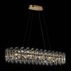 Illuminati Lighting ARCADIA Lampada a sospensione ovale grande 12 luci, oro, 12 lampadine x G9 (escluse), l 106 w42 h 150cm