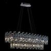 Illuminati Lighting Lampada a sospensione ARCADIA ovale grande 8+12 luci, 2 livelli, cromata, 20 lampadine x G9 3W LED (escluse), l 106 p 42 h 150cm